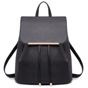 Miss Lulu Faux Leather Stylish Fashion Backpack E1669 BK