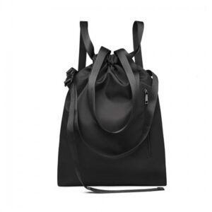 Kono Nylon Multi Way Drawstring Backpack Shoulder Bag E6912 BK