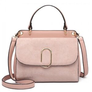 Miss Lulu Stylish Ladies Leather Handbag Shoulder Bag Pink LB6871 PK