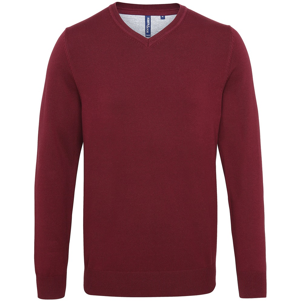 Asquith & Fox Men's cotton blend v-neck sweater AQ042