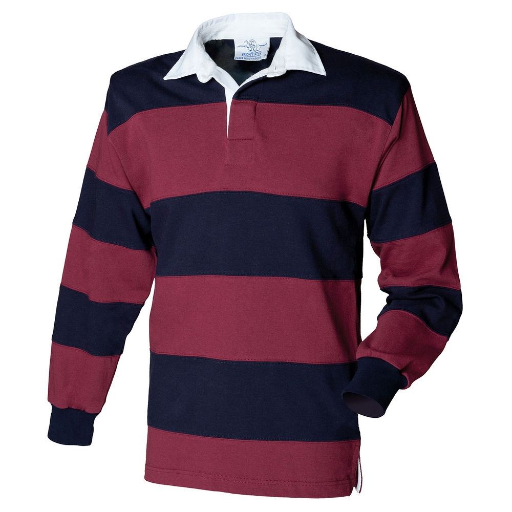 Front Row Sewn stripe long sleeve rugby shirt FR08M