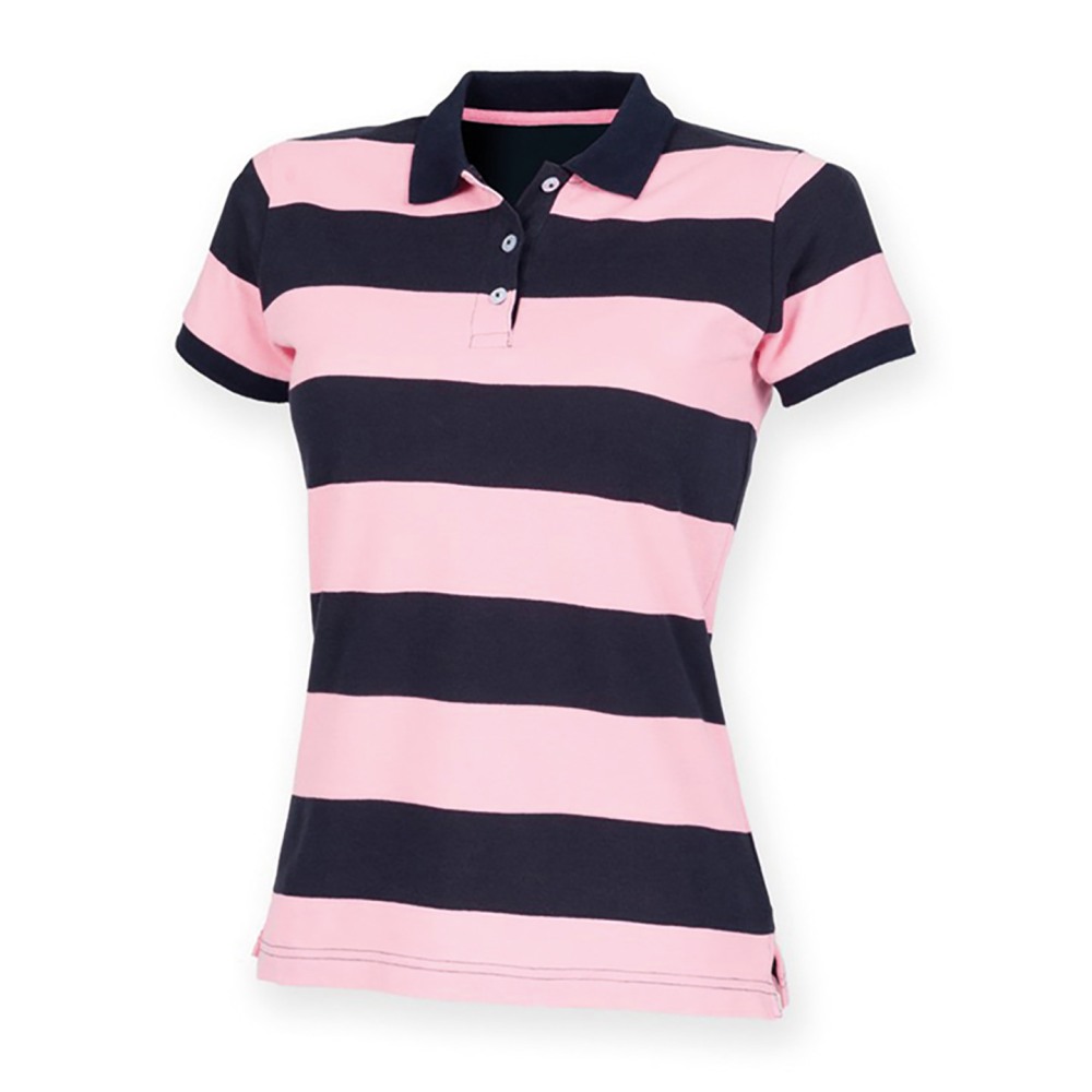 Front Row Women's striped piqué polo shirt FR211
