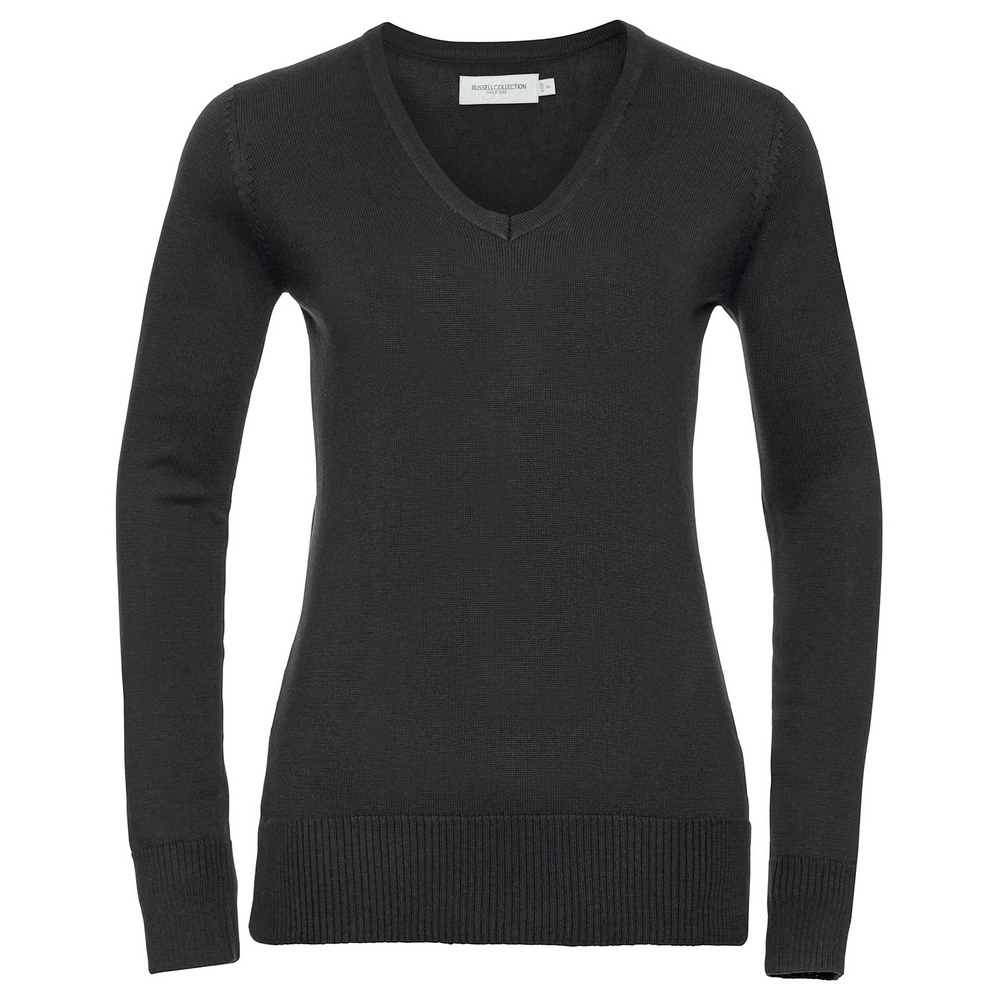 Russell Collection Women's v-neck knitted sweater J710F