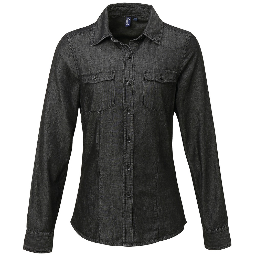 Premier Women's jeans stitch denim shirt PR322