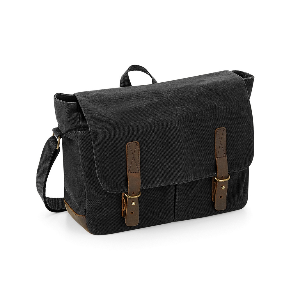 Quadra Heritage waxed canvas messenger QD653