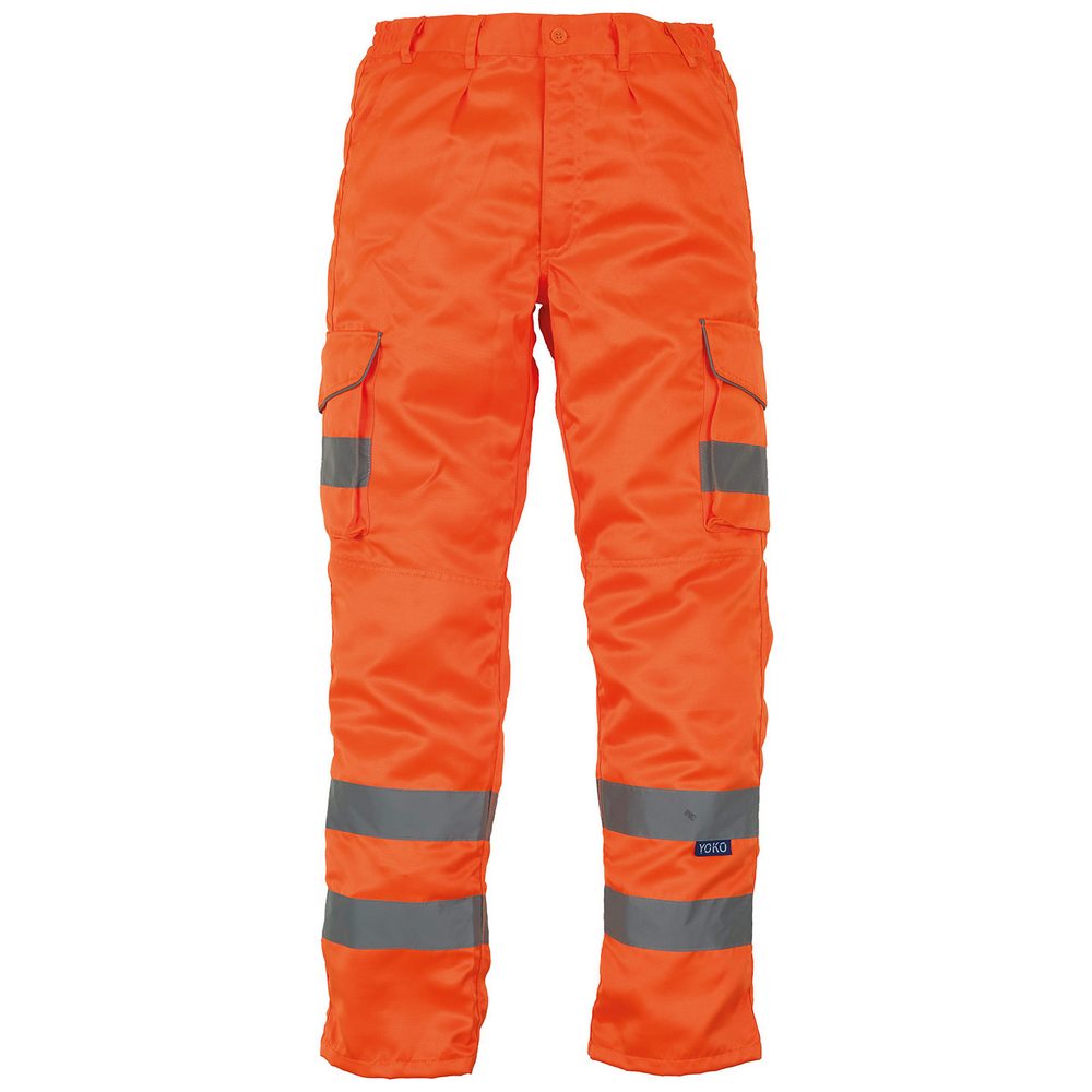 Yoko Hi-vis polycotton cargo trousers with kneepad pockets (HV018T/3M) YK073