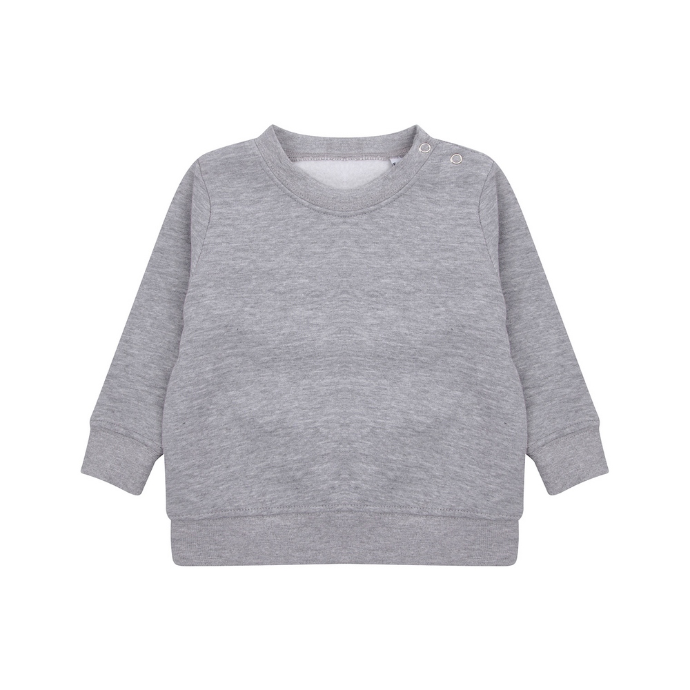 Larkwood Crew neck sweatshirt with shoulder poppers LW06T