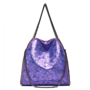 Miss Lulu Metallic Effect Chain Tote Bag S1760 PE