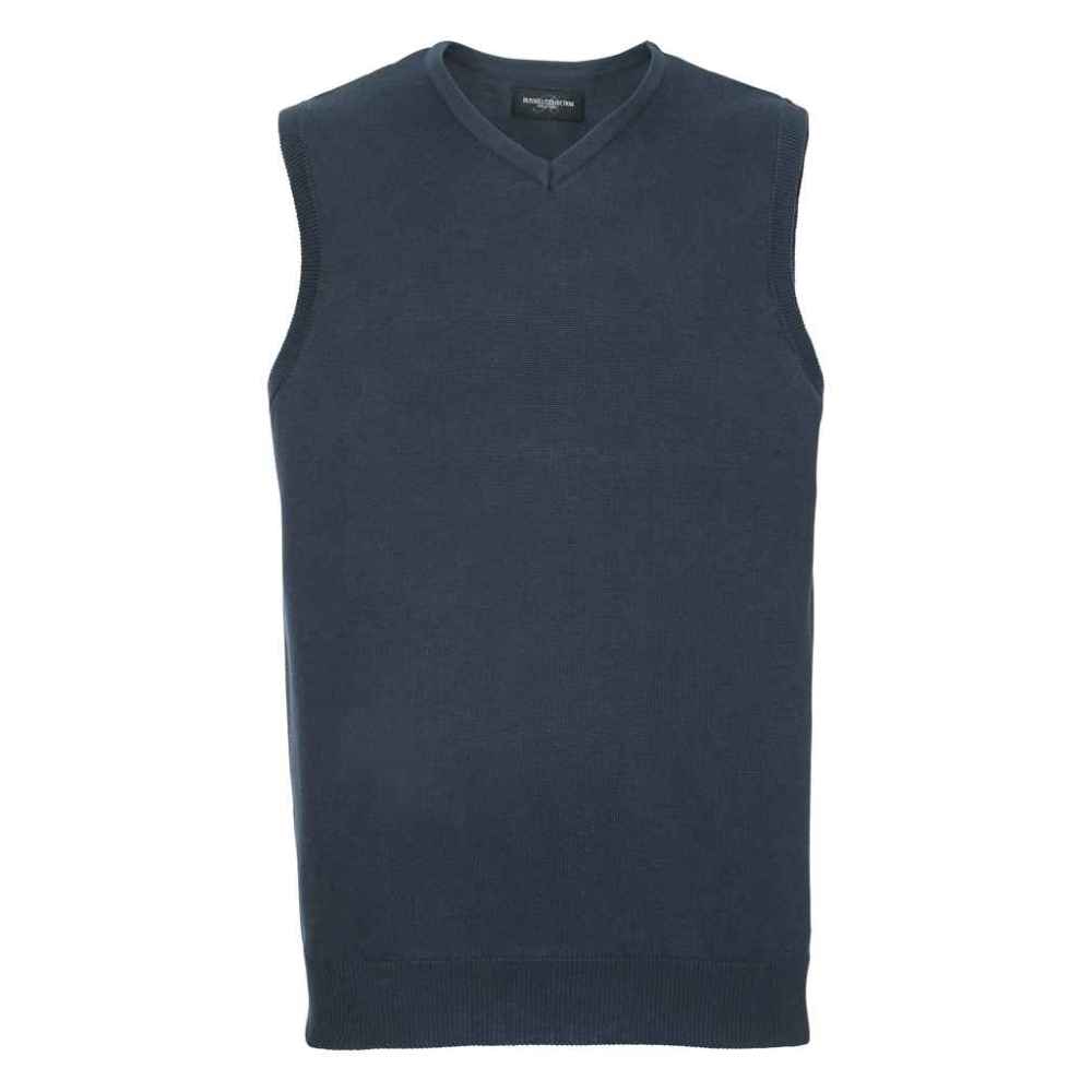 Russell Collection Sleeveless Cotton Acrylic V Neck Sweater 716M