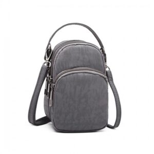Kono Compact Multi Compartment Cross Body Bag E6901 GY