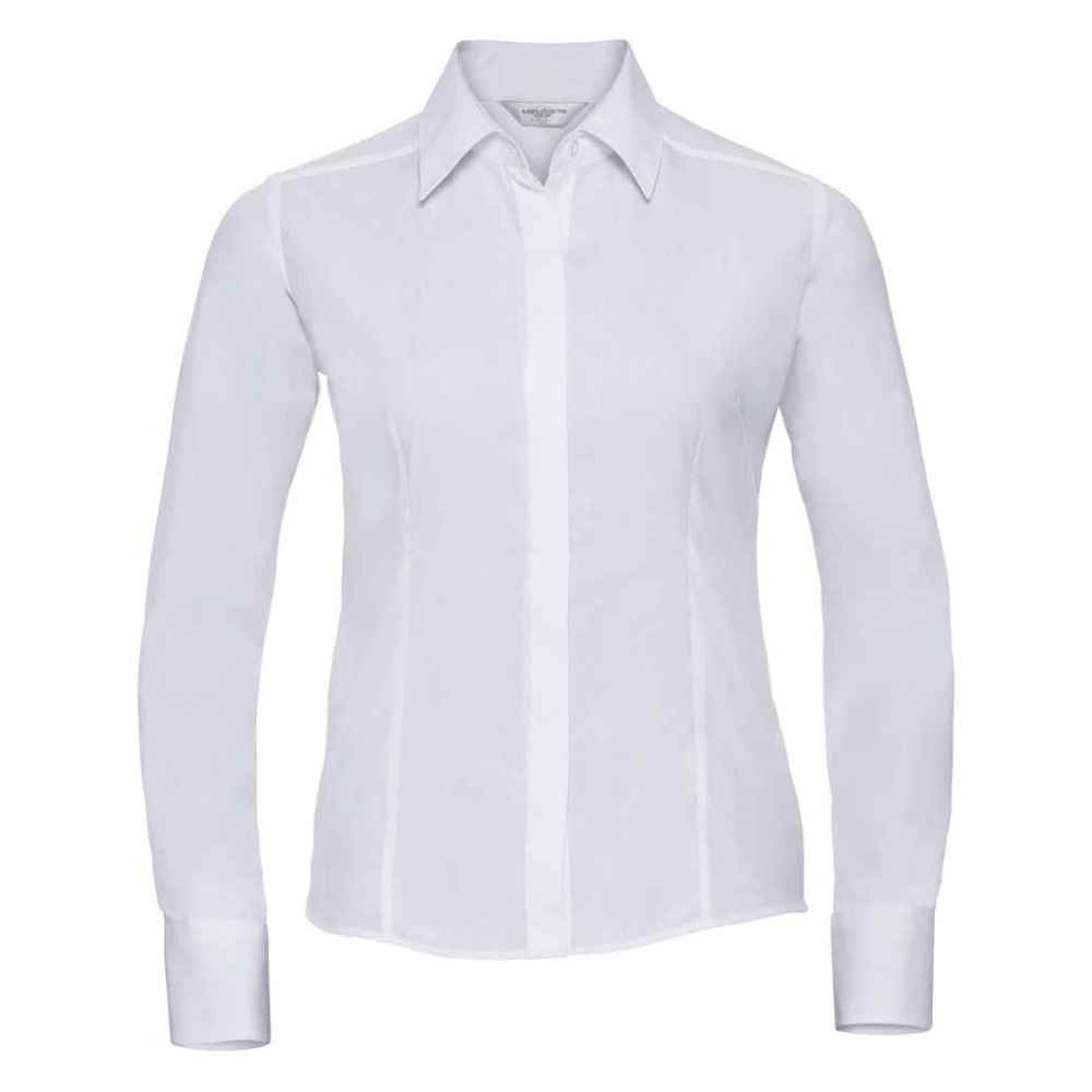 Russell Collection Ladies Long Sleeve Fitted Poplin Shirt 924F