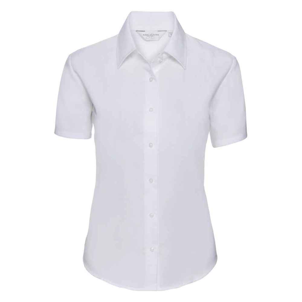 Russell Collection Ladies Short Sleeve Easy Care Oxford Shirt 933F