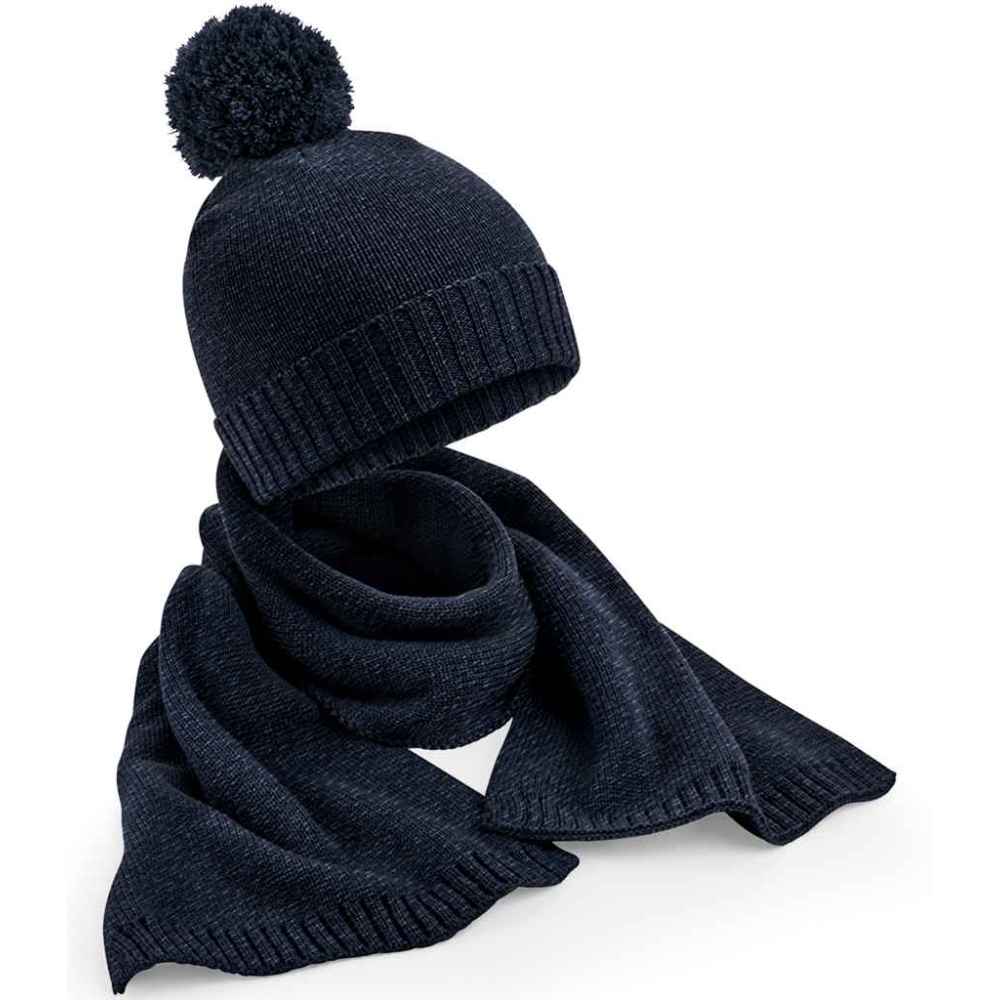 Beechfield Knitted Scarf and Beanie Gift Set BB401