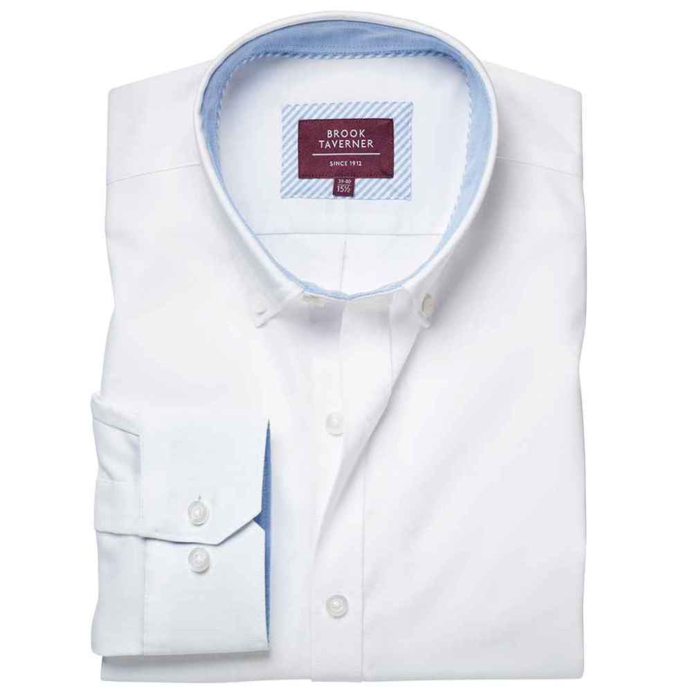 Brook Taverner Lawrence Long Shirt Stretch Oxford Shirt BK586