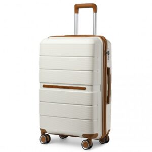 Miss Lulu British Traveller 20 Inch Multi-Texture Polypropylene Hard Shell Suitcase With TSA Lock K2392L CM 20