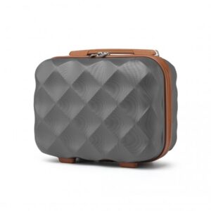 Miss Lulu British Traveller 13 Inch Ultralight ABS And Polycarbonate Vanity Case K2395L GY/BN 13