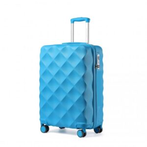 Miss Lulu British Traveller 20 Inch Ultralight ABS And Polycarbonate Bumpy Diamond Suitcase With TSA Lock K2395L R-BE 20