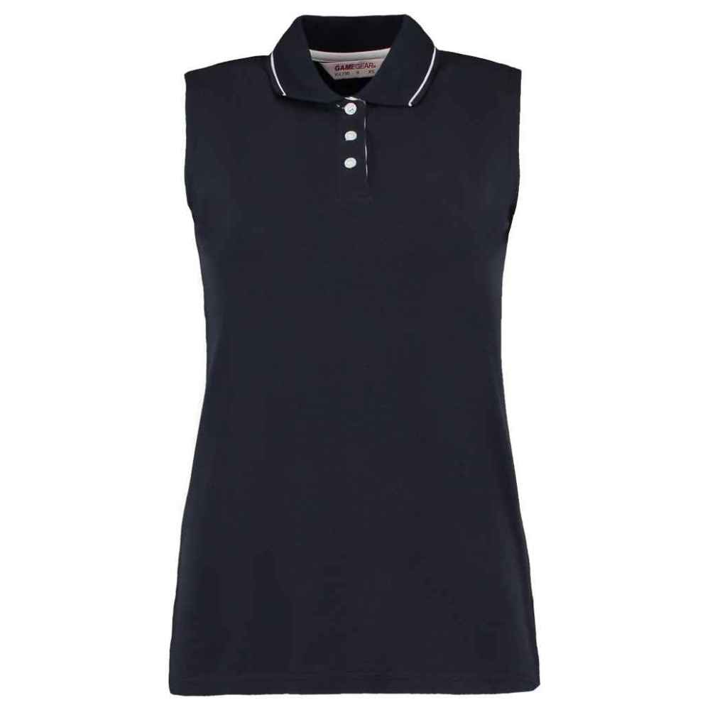 Kustom Kit Ladies Proactive Sleeveless Cotton Piqué Polo Shirt K730