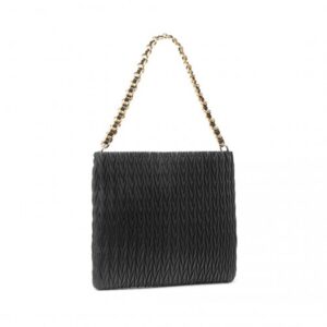 Miss Lulu Sophisticated Embossed PU Leather Commuter Shoulder Bag With Chain Strap LG2338 BK