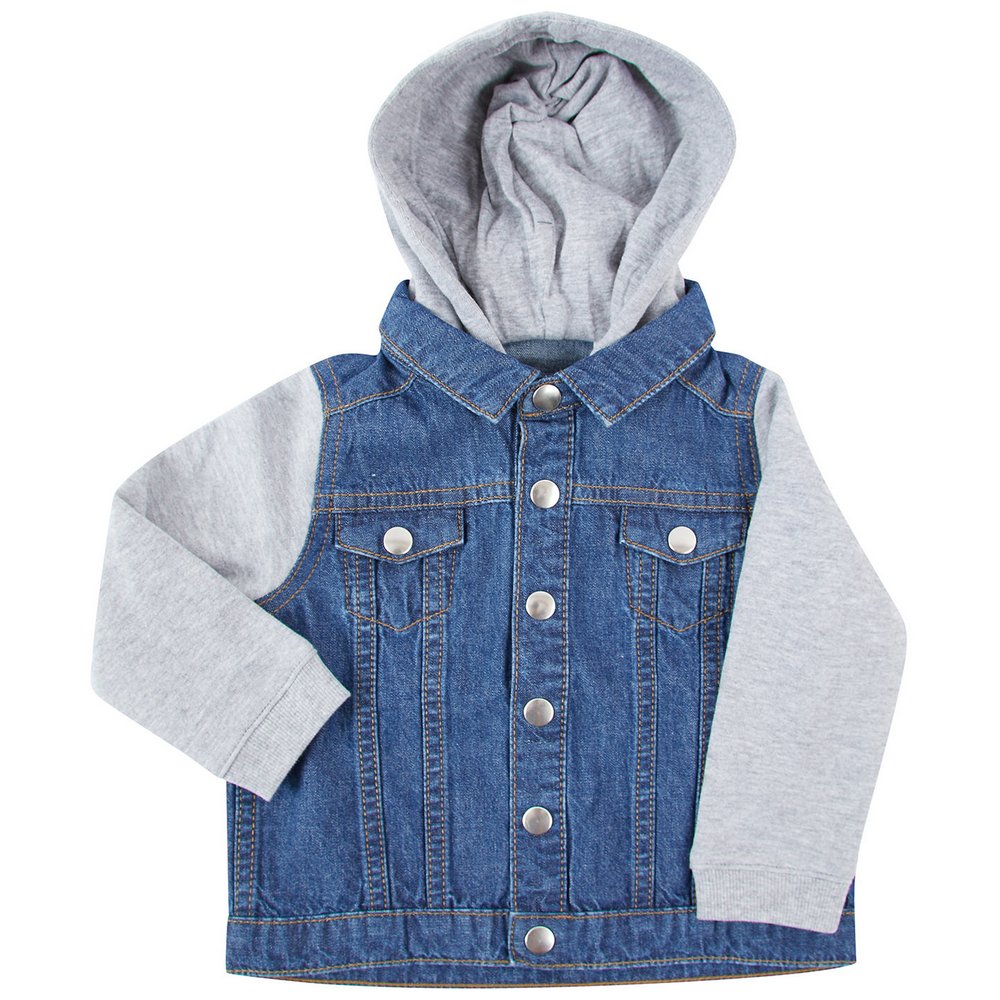 Larkwood Denim jacket with fleece hood and sleeves LW750