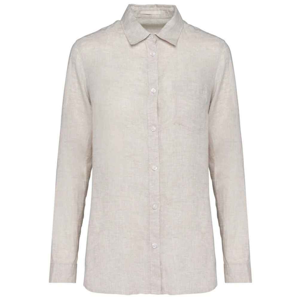 Native Spirit Ladies Long Sleeve Linen Shirt NS505
