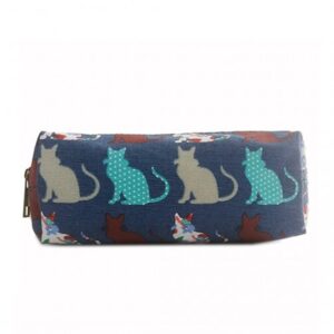 Miss Lulu Canvas Pencil Case Cat Navy PC-CT NY