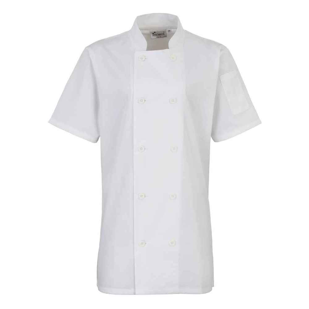 Premier Ladies Short Sleeve Chef's Jacket PR670