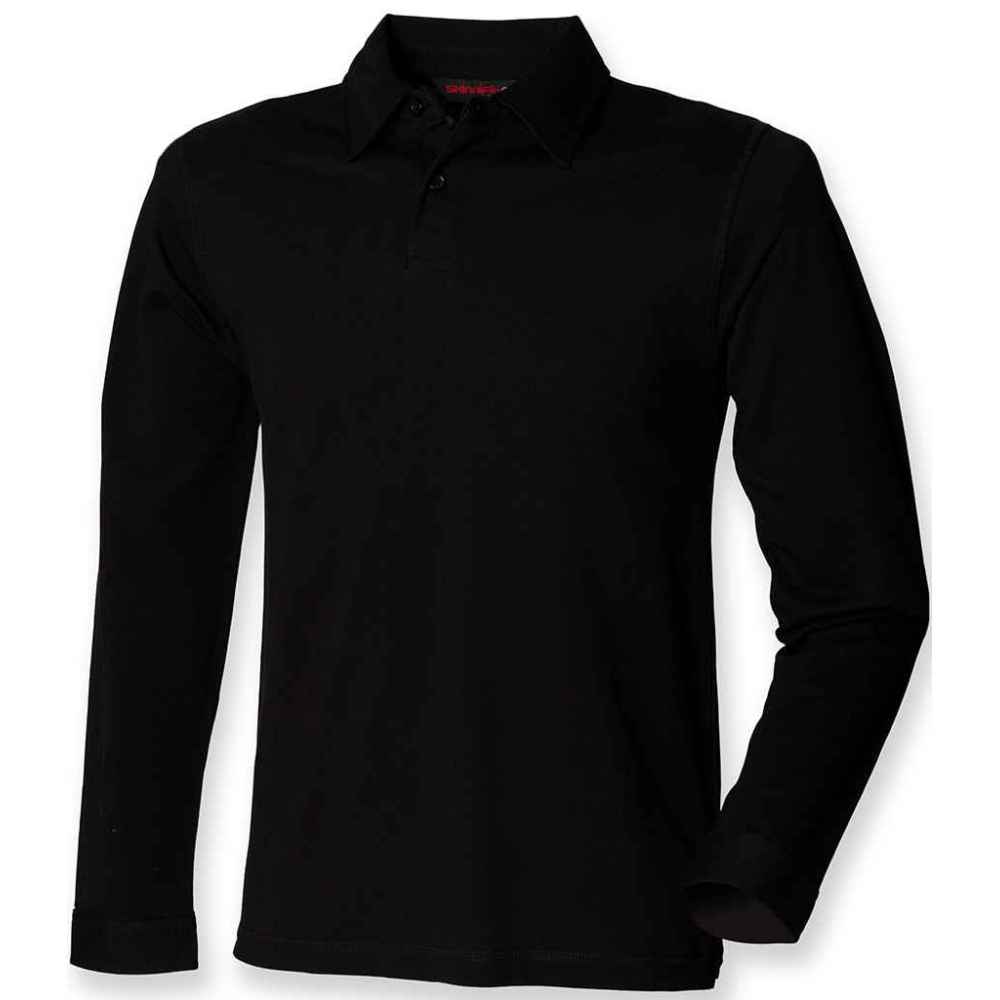 SF Men Long Sleeve Stretch Polo Shirt SF44