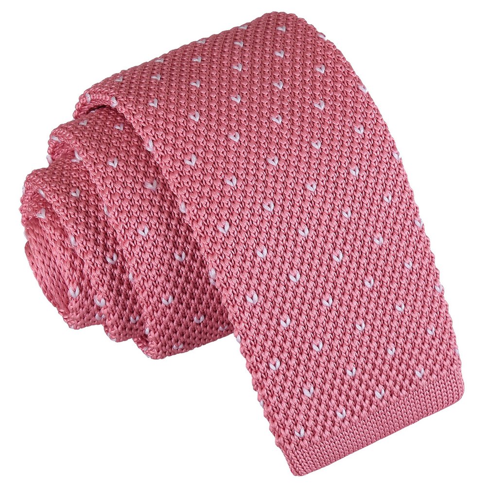 DQT Flecked V Polka Dot Knitted Skinny Tie Adult