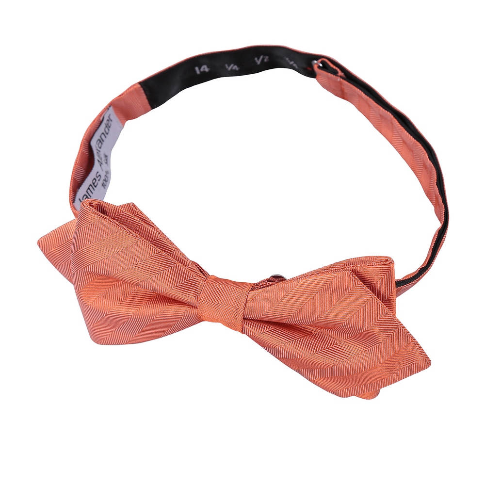 DQT Herringbone Silk Pointed Pre-Tied Bow Tie Adult