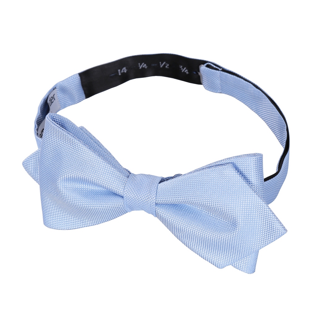 DQT Plain Silk Pointed Pre-Tied Bow Tie Adult