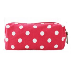 Miss Lulu Canvas Pencil Case Polka Dot Plum PC-D PM