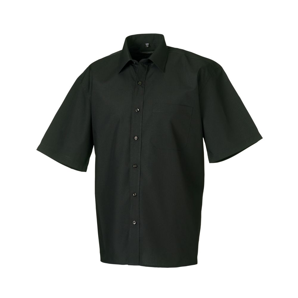 Russell Collection Men's Short Sleeve Classic Polycotton Poplin Shirt 935M