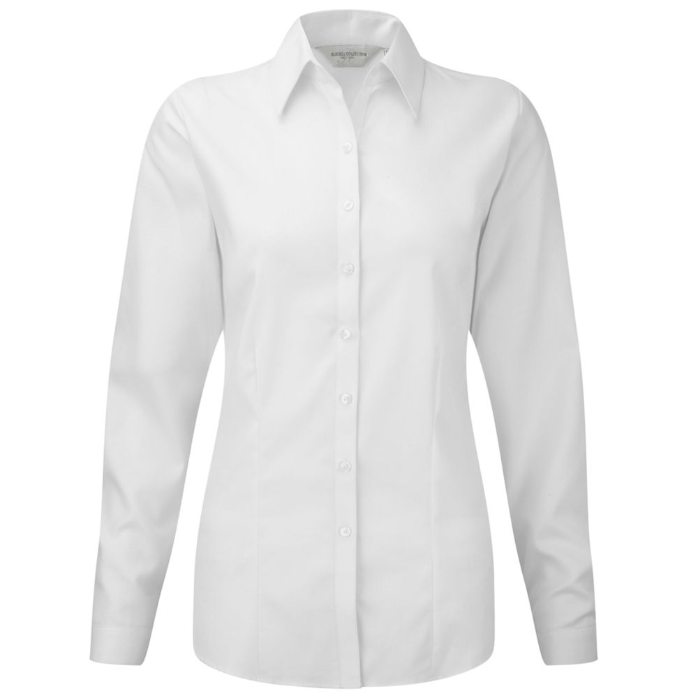Russell Collection Ladies' Long Sleeve Tailored Herringbone Shirt 962F