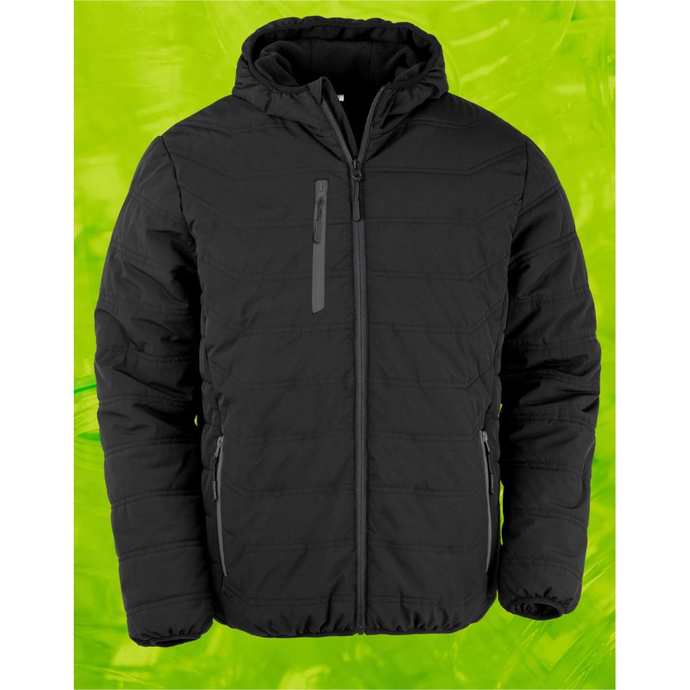 Result Genuine Recycled Black Compass Padded Winter Jacket R240X