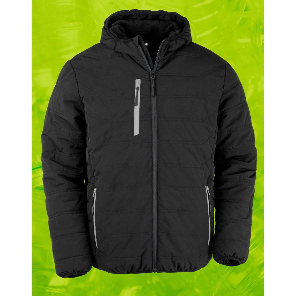 Result Genuine Recycled Black Compass Padded Winter Jacket R240X