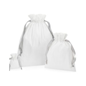 Westford Mill Cotton Bag with Ribbon Cord W121