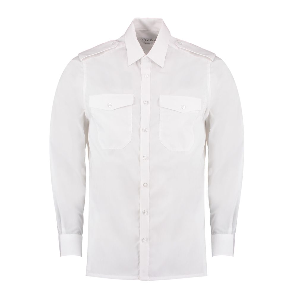 Kustom Kit Tailored Fit Long Sleeved Pilot Shirt KK134