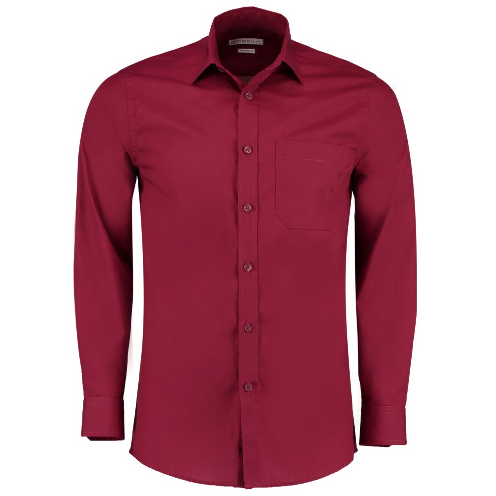 Kustom Kit Tailored Fit Long Sleeve Poplin Shirt KK142