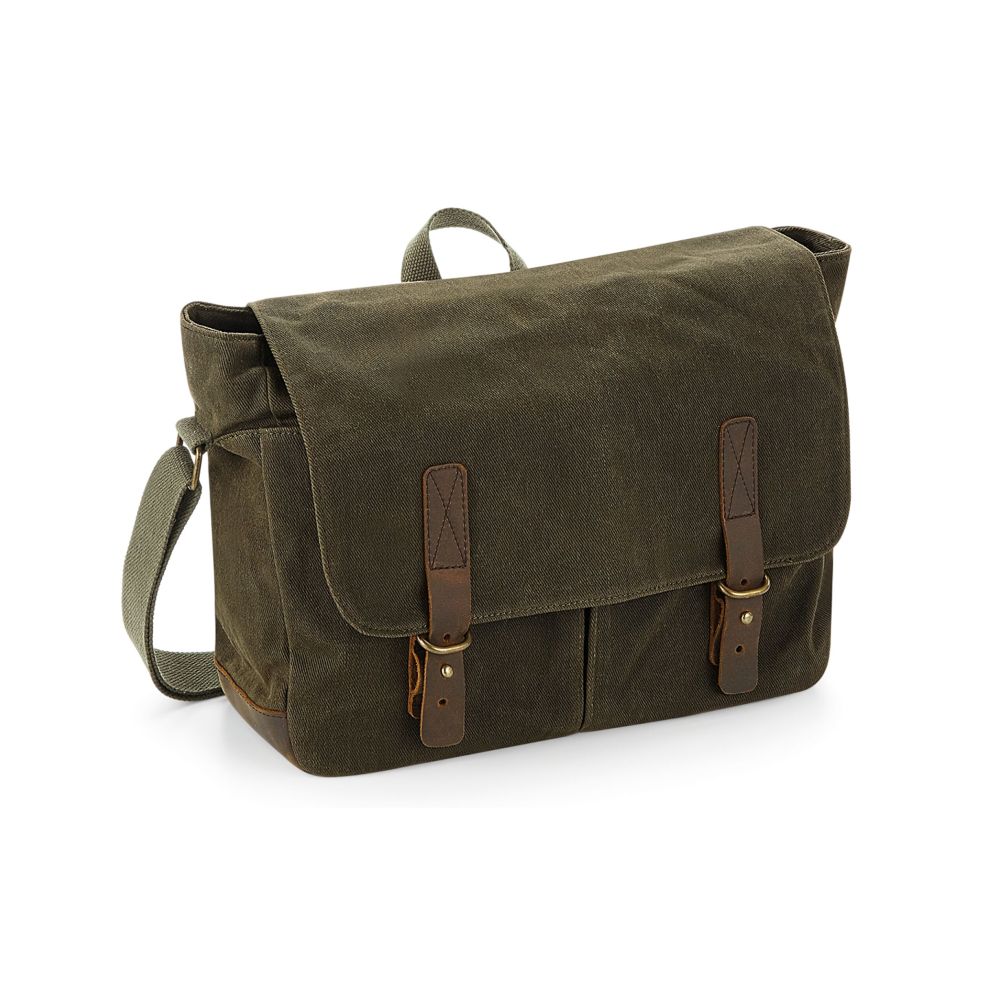 Quadra Heritage Waxed Canvas Messenger QD653