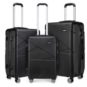 Kono 20-24-28” Bandage Effect Hard Shell Suitcase K1772-2L BK 20/24/28