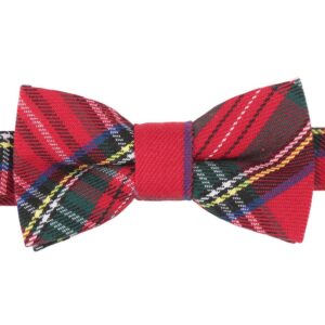 DQT Tartan Red Royal Stewart Pre-Tied Bow Tie Youth