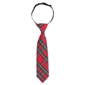 DQT Tartan Red Royal Stewart Elasticated Tie Youth