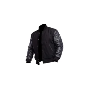 Mens Varsity College Baseball Bomber Letterman High School Wool + Faux Leather Jacket