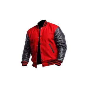 Mens Varsity College Baseball Bomber Letterman High School Wool + Faux Leather Jacket
